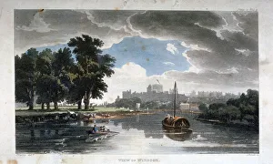 John Varley Prints: View of Windsor from the River Thames, Berkshire, c1820. Artist: J Bluck