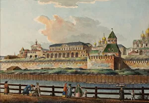 Moskva River Gallery: View of the Winter Kremlin Palace from Moskva River, 1780s. Artist: Camporesi, Francesco (1747-1831)