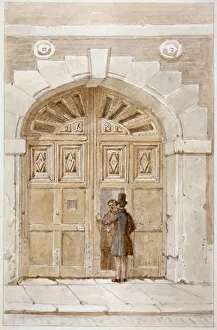 James Findlay Prints: View of wooden gates dated 1631, at no 46 Lime Street, 1855. Artist: James Findlay