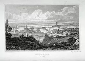 Henry Collection: View of Woolwich with the River Thames in the distance, c1830. Artist: J Hinchcliff