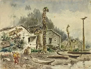 Canoe Gallery: View of Wrangell, Alaska, in 1884. Creator: Theodore J. Richardson