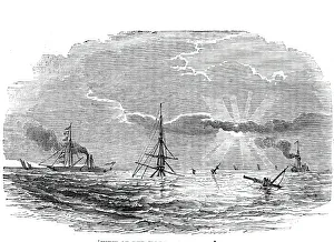 Brighton East Sussex England Gallery: View of the wreck at sunset, 1844. Creator: Unknown