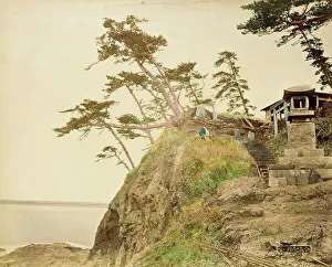 Albumen Print Hand Colored Prints: View of Yenoshima, 1865. Creator: Unknown
