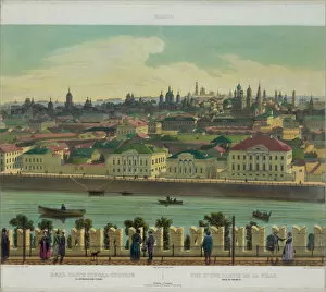 Moskva River Gallery: View of Zamoskvorechye from the Kremlin Wall (from a panoramic view of Moscow in 10 parts), ca 1848