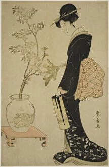 Flower Arrangement Gallery: Viewing Ikebana, c.1802. Creator: Utagawa Toyohiro