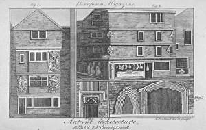 Butchers Prints: Four views of architectural features on buildings in Cloth Fair