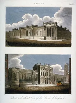 J Pass Prints: Two views of the Bank of England, City of London, 1814. Artist