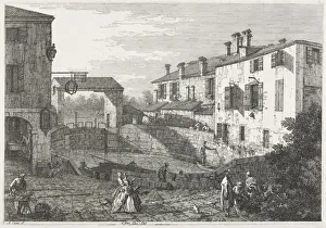 Antonio Canaletto Italian Collection: Views: The Canal Lock at Dolo, 1735-1746. Creator: Antonio Canaletto (Italian, 1697-1768)