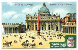 Liebig Prints: Views of Capitals: St Peters Square, Rome, c1900