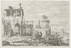 Antonio Canaletto Italian Collection: Views: The Equestrian Monument, 1735-1746. Creator: Antonio Canaletto (Italian, 1697-1768)