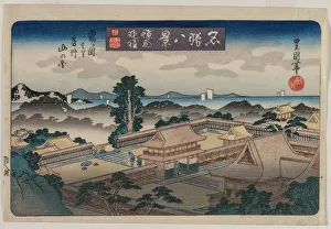 Eight Views of Famous Places: Evening Bell in Kamakura: The Mountains in Awa Province