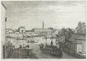 Antonio Canaletto Italian Collection: Views: The Harbor at Dolo, 1735-1746. Creator: Antonio Canaletto (Italian, 1697-1768)