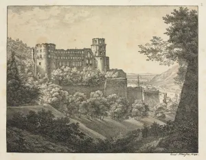 Six Views of Heidelberg Castle: Towards Northeast, 1820. Creator: Ernst Fries (German