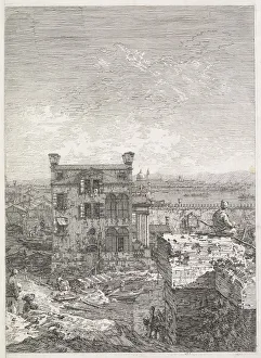1697 1768 Prints: Views: A House Surrounded by Six Columns, 1735-1746. Creator: Antonio Canaletto (Italian