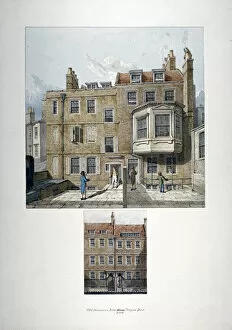 Chancery Lane Gallery: Two views of houses in Bell Yard, Chancery Lane, London, 1818. Artist
