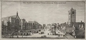 Views of London: New Palace Yard with Westminster Hall, and the Clock House, 1647