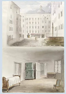 Salzburg Prints: Two views of Mozarts Birthplace
