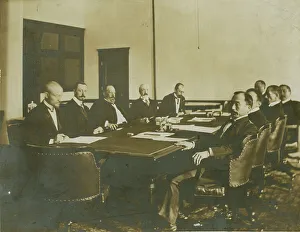 Sergey Yulyevich Witte Prints: Views of the peace conference in session, 1905. Creator: Unknown