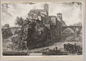 Views of Rome: The The Isola Tiberina, 1775. Creator: Giovanni Battista Piranesi (Italian