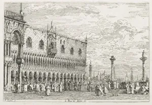 1697 1768 Prints: Views: The Stone of Proclamation at Venice, 1735-1746. Creator: Antonio Canaletto (Italian
