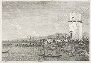 Antonio Canaletto Italian Collection: Views: The Tower of Malghera, 1735-1746. Creator: Antonio Canaletto (Italian, 1697-1768)