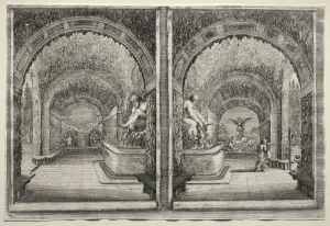 Views of the Villa of Pratolino: Two Views of the Grotto. Creator: Stefano Della Bella (Italian