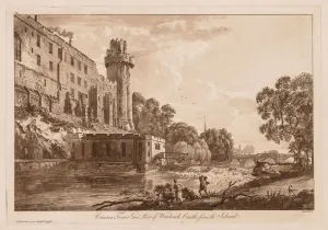 Paul Sandby Prints: Views of Warwick Castle: Caesars ower and Part of Warwick Castle from the Island, 1776