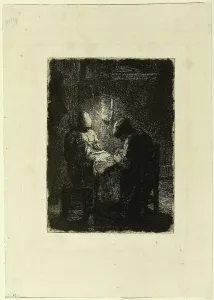 The Vigil, 1856. Creator: Jean Francois Millet