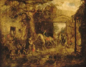 Wall Street Prints: The Vigilant Stuyvesants Wall Street Gate, 1863. Creator: John Quidor