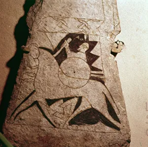 Stela Prints: Detail of a Viking Horseman, Stela, Gotland, c8th century