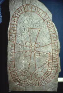 9th Century Prints: Viking Runestone from Uppland, Sweden, c8th-mid-11th century