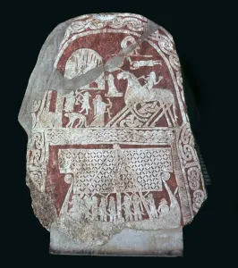 Viking stele showing Odins horse Sleipnir