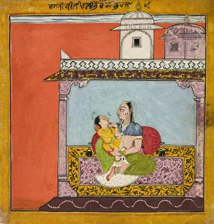 Vilaval Ragini, from a Ragamala, ca. 1690-95. Creator: Unknown Vilaval Ragini, from a Ragamala, ca. 1690-95. Creator: Unknown