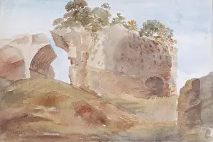 Overgrown Prints: Villa Adriana, 1824. Creator: James William Giles