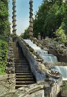 Della Porta Giacomo Prints: Villa Aldobrandini, Frascati, Lazio, Italy, 1925. Creator: Frances Benjamin Johnston