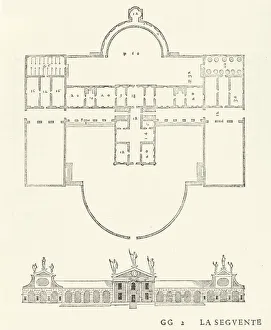 Plan Prints: Villa Barbaro, from I quattro libri dell architettura di Andrea Palladio (Book 2