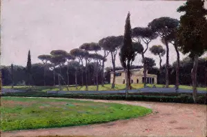 Treelined Prints: Villa Borghese in Rome, c1900. Creator: Aleksander Gierymski