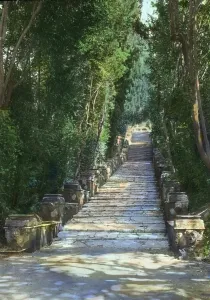 Villa Deste Prints: Villa d'Este, Tivoli, Lazio, Italy, 1925. Creator: Frances Benjamin Johnston