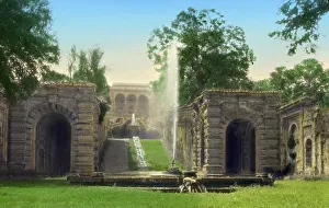 Water Spout Prints: Villa Farnese, Caprarola, Lazio, Italy, 1925. Creator: Frances Benjamin Johnston