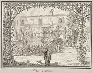 Framing Lines In Black Ink Prints: Villa Palatina, 1830. Creator: Peter Heinrich Lambert von Hess (German, 1792-1871)