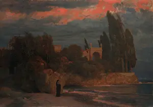 1871 Prints: Villa by the Sea, 1871-1874. Creator: Arnold Bocklin