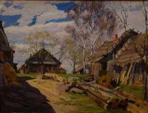 Vinogradov Prints: A Village, 1915