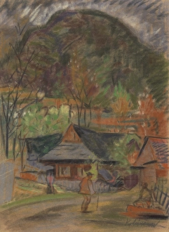 1933 Prints: In the village, around 1933. Creator: Arnold Peter Weisz-Kubincan