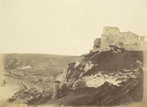 Village of Andelys - Chateau Gaillard, Coeur de Lion, 1856. Creator: Alfred Capel-Cure