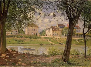Shaded Prints: Village on the Banks of the Seine, 1872. Creator: Alfred Sisley