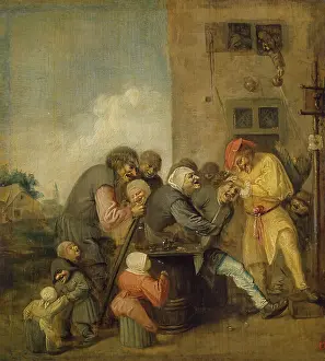 Patient Prints: Village Charlatan, (The Operation for Stone in the Head), 1620. Creator: Adriaen Brouwer
