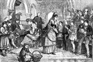 Hymn Prints: The Village Choir at Rehearsal, drawn by M. W. Ridley, 1871. Creator: Unknown