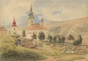 1840 Prints: Village church, 1840. Creator: Jakob Alt