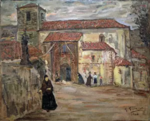 Village Church, 1906. Creator: Jose Gutierrez Solana.<br> Village Church, 1906. Creator: Jose Gutierrez Solana