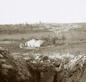 Grand Est Prints: Village of Damloup, northern France, c1914-c1918